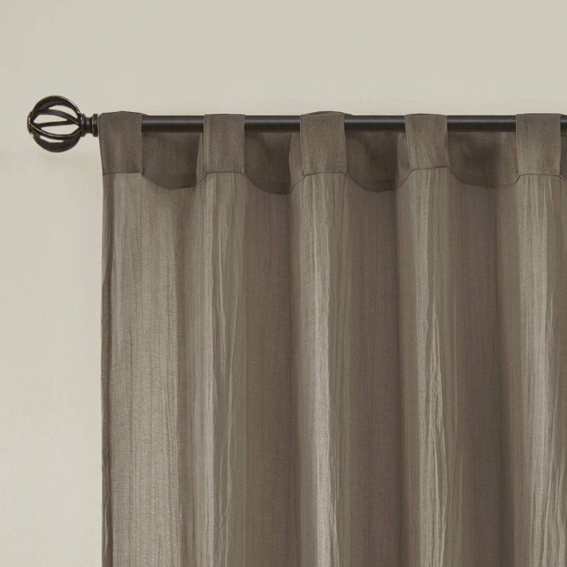 Harper Solid Crushed Curtain Panel Pair, 42" W x 95" L, Taupe