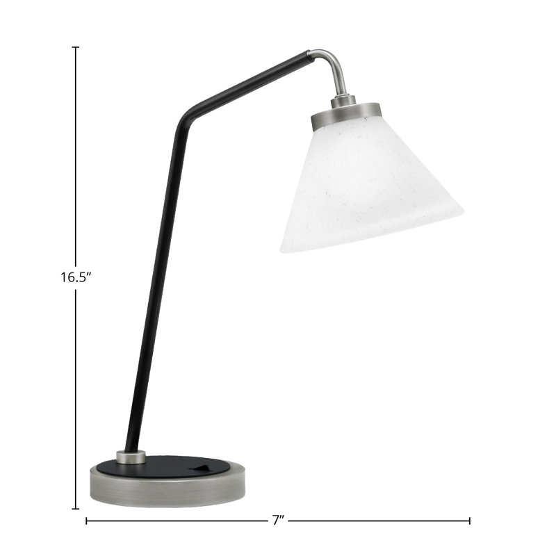 Lampe de bureau en acier inoxydable Atul, Graphite / noir mat, Blanc