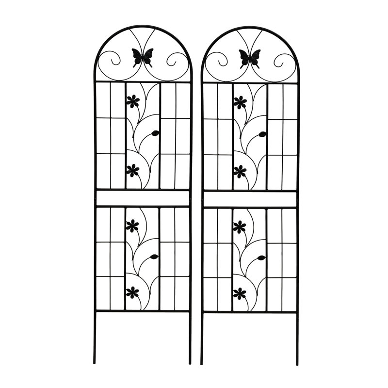 2 treillis de jardin en métal 71 po x 19,7 po, antirouille pour l'extérieur pour vignes, noir, facile à assembler et construction résiliente, paquet de 2 treillis 19,7 po, plantes grimpantes, assemblage, matériel
