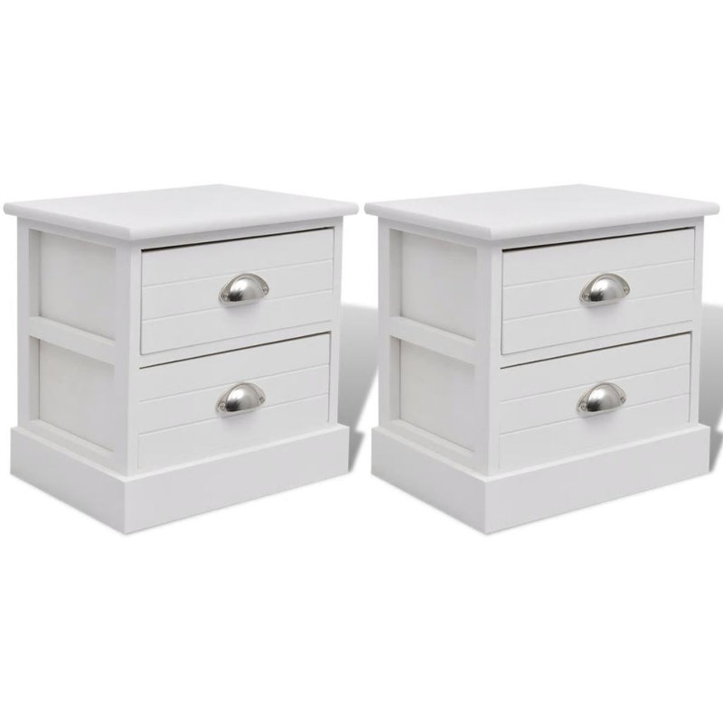 Zion French 2 Drawer Bedside Table, 2