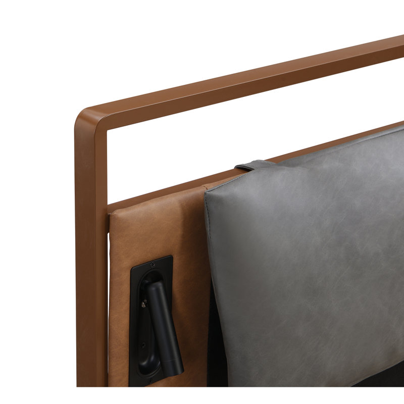 Grand lit ergonomique moderne en cuir PU idéal pour la lecture et la détente