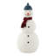 Décoration de Noël traditionnelle en métal Yuletide 47 po : bonhomme de neige avec foulard à carreaux et bonnet d'hiver.