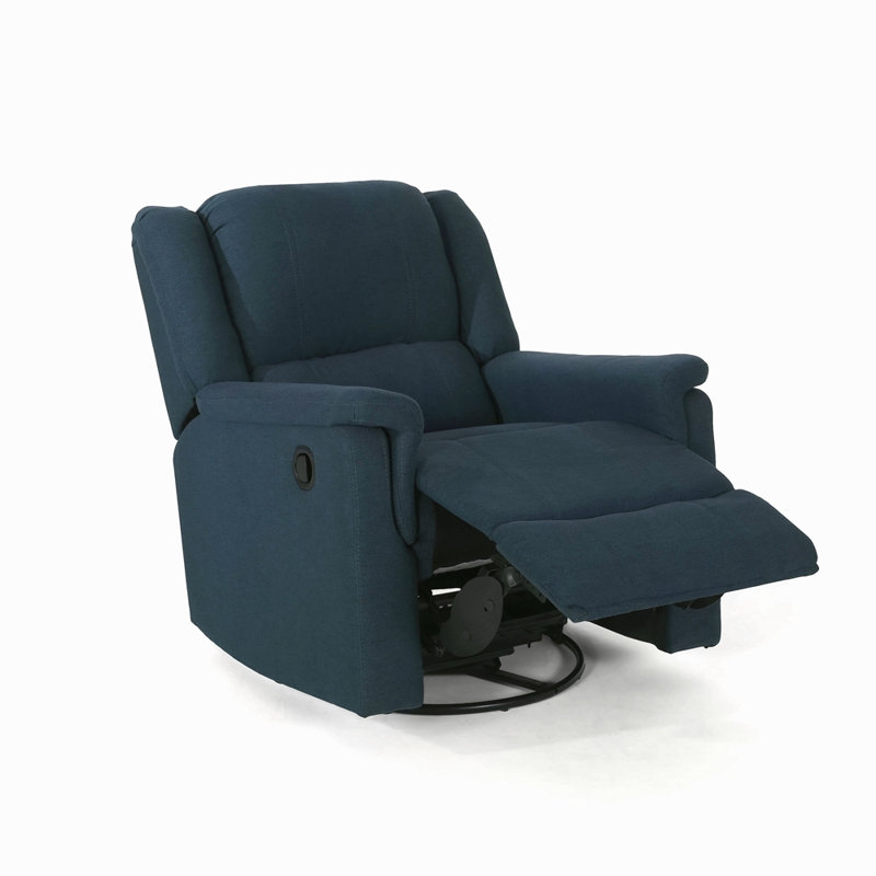 Fauteuil inclinable oscillant avec pivot, Tissu marine