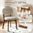 Upholstered Dining Chairs Set of 4, Walnut Solid Wood Frame with Striped Fabric