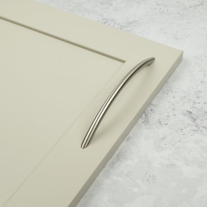 Brushed Nickel Slim Bow Cabinet Handles, 192mm Handle