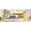 Lit de jour en L avec bureau - simple, naturel et blanc