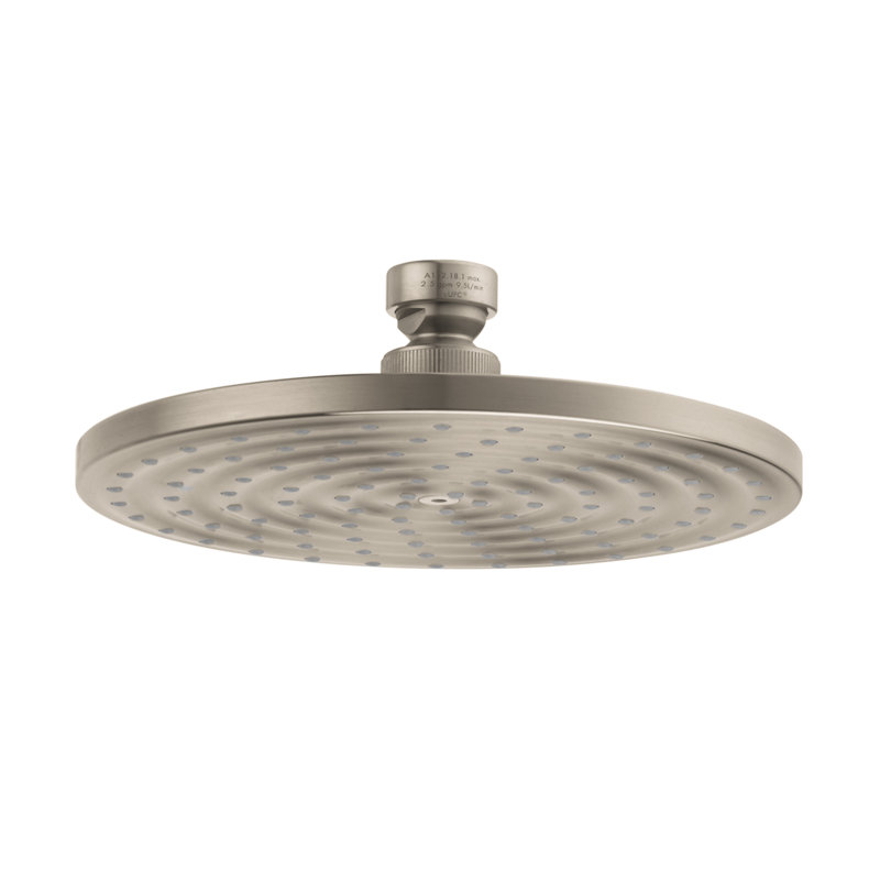 Raindance S hansgrohe Showerhead 180 1-Jet Rain, 1.75 GPM, Brushed Nickel