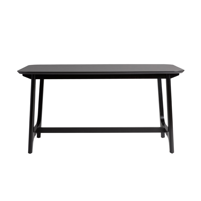 Marrisha 59.5" Trestle Dining Table, Black Ash