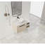 Meuble-lavabo flottant de conception moderne avec lavabo d'art en céramique et petites tablettes de rangement
