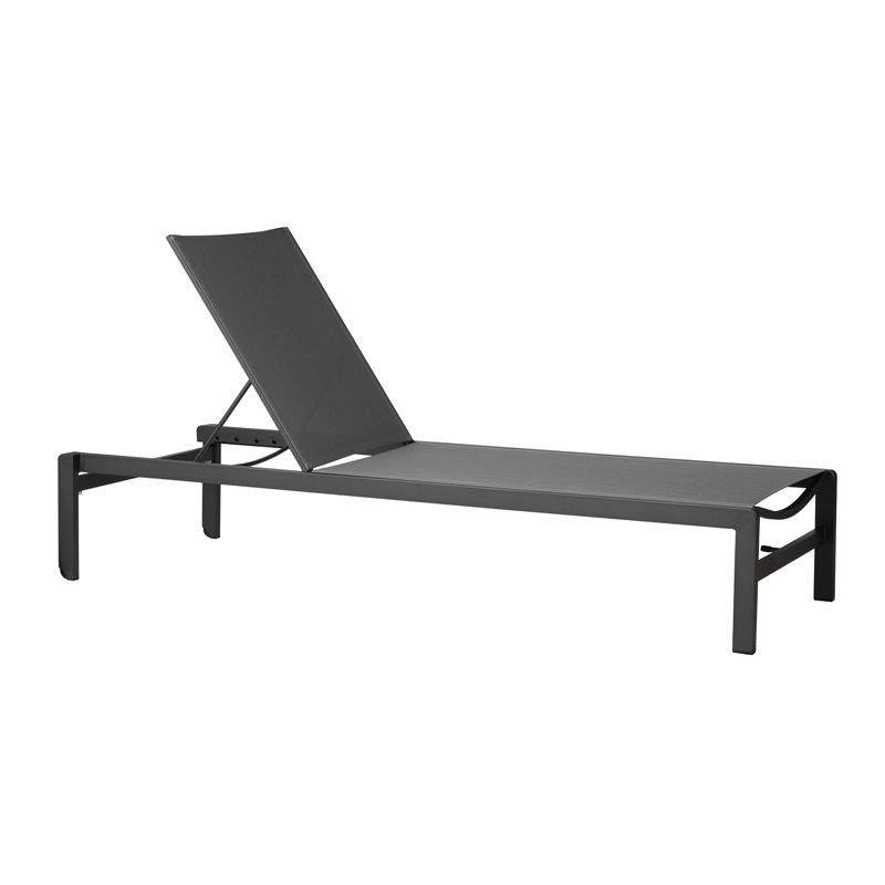 Stacking Chaise-Set Of 2, Matte Charcoal