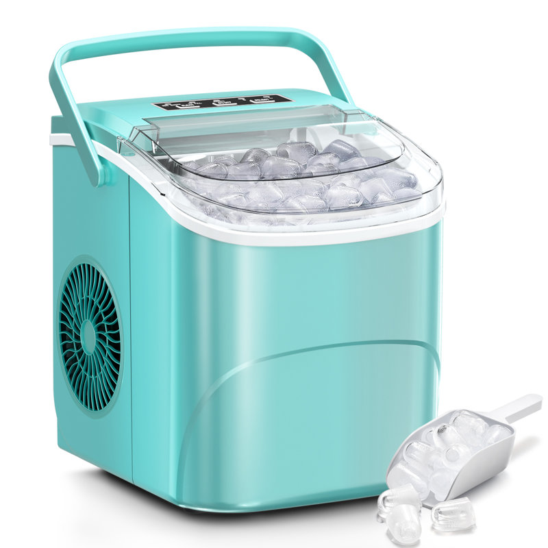 Ice Maker For Countertop, 9 Bullet Ice Cubes In 6 Mins, 26.5lb/24h, Ultra Fast Portable Ice Maker Machine With Auto-cleaning, Basket And Scoop, Ideal For Home, Kitchen, Camping, Rv