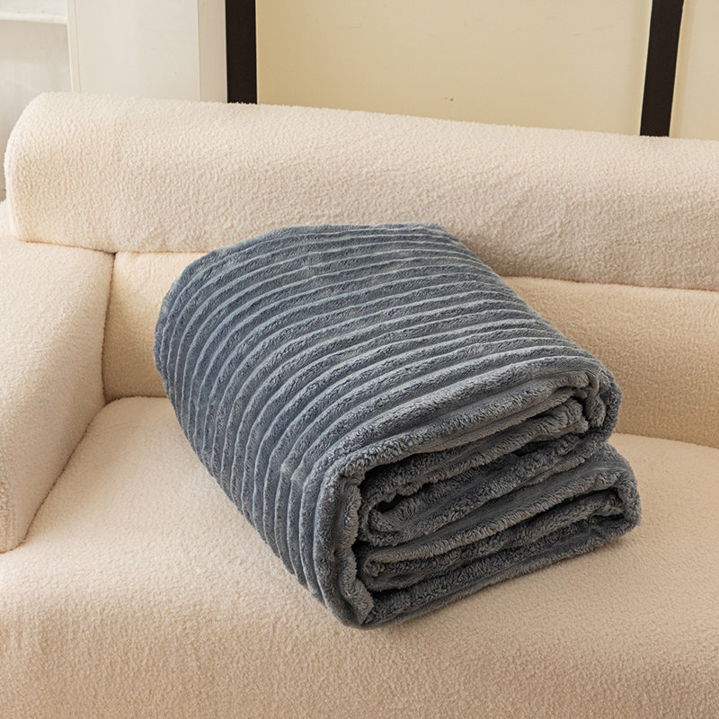Jeté à rayures 3D doux Snooztex pour canapé-lit, douillette douillette en peluche moelleuse pour la décoration de la chambre à coucher, cadeaux chauds et légers pour la fête Gentlesoft (bleu, double)