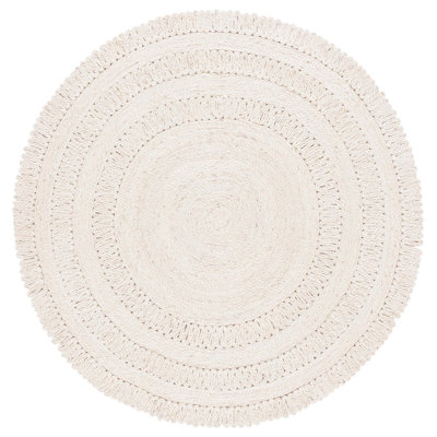 Cleighton Natural Fiber Handwoven Jute Solid Color Rug