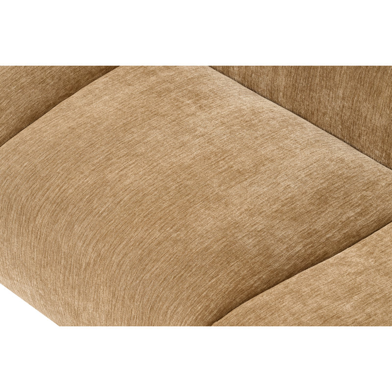 Canapé modulaire rembourré et capitonné Valette, Polyester moka