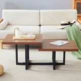 47*23.5*18. Perfectly Integrating Modern And Scandinavian Styles-Dark Walnut Double-Deck Coffee Table