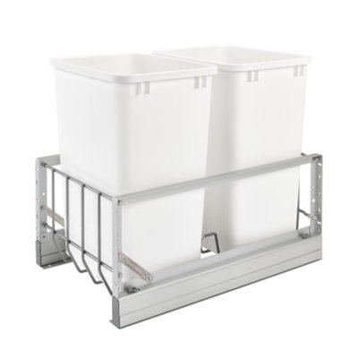 Rev-A-Shelf Aluminum Pullout Waste Container(s) with Soft-Close for Kitchen Base Cabinets