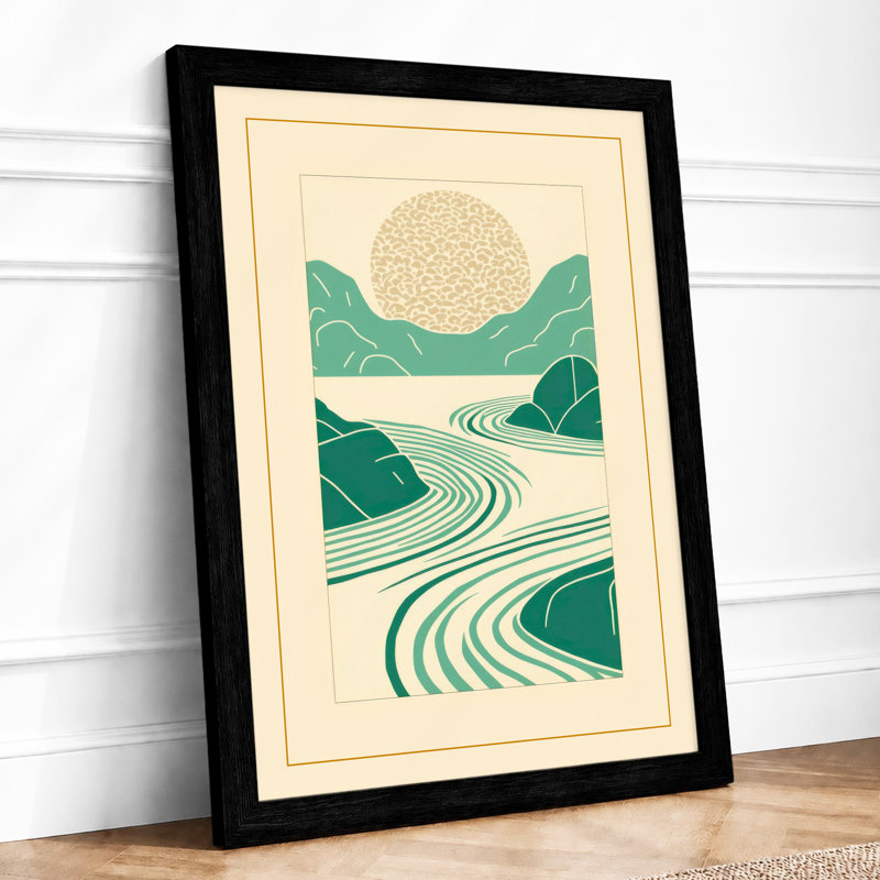 Landscape At Daylight Minimalist - Print, Black, A4 - 29.7 x 21.0 cm