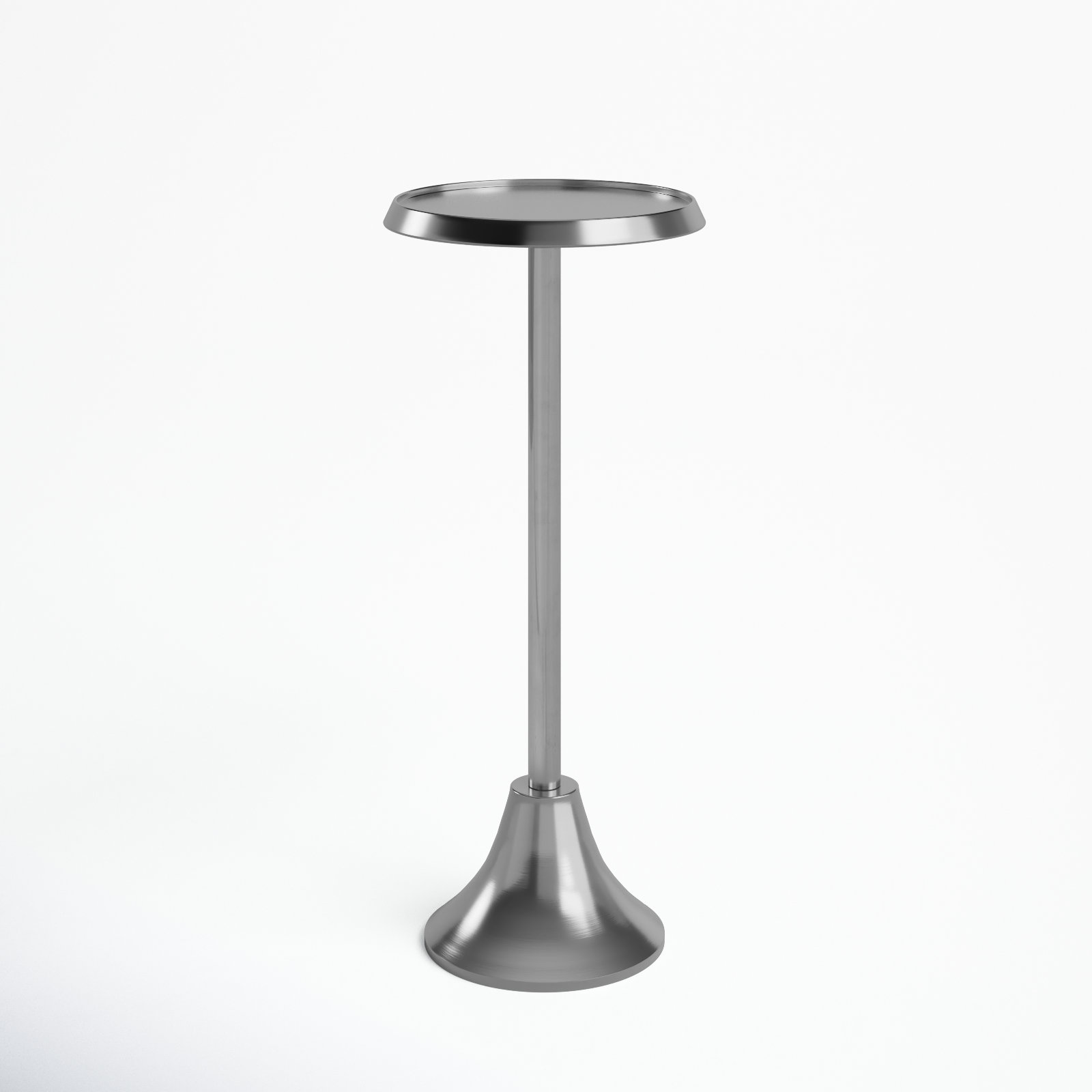 Deanna Iron End Table, 23" H x 9" W x 9" D, Silver Base/ Silver Top