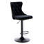 Tabourets de bar en velours noir avec siège pivotant à 360 ° et hauteur de siège réglable de 25 à 33 pouces, de 2 pour la salle à manger, pub à dossier ergonomique de style américain, support de taille confortable