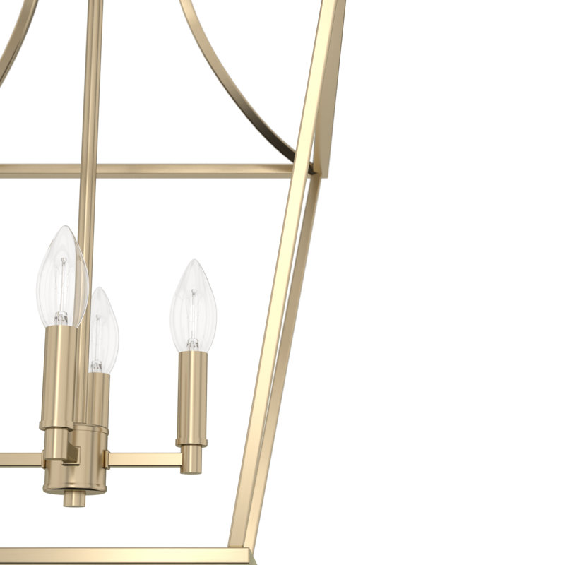 Laurel Ridge 4 - Light Lantern Geometric Chandelier, 26.25" H x 15.5" W x  15.5" D, Alturas Gold