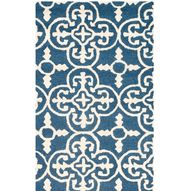 Tapis géométrique en laine touffeté à la main Cambridge, Rectangle 8 pi x 10 pi