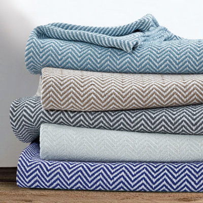 Herringbone Yarn Dyed 100% Cotton Blanket