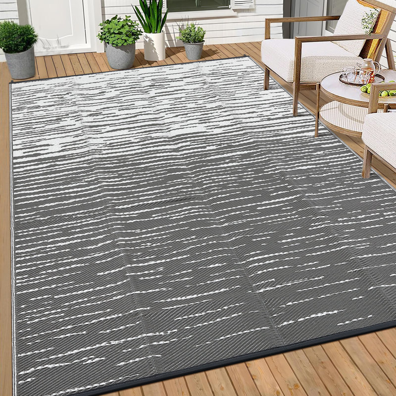 Area Rugs Outdoor Patio Rug Waterproof Modern Bordered Indoor Outdoor Throw Carpet Checkered Reversible Mat for Front Door Rv
