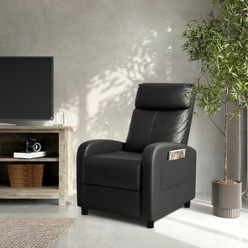 Fauteuil inclinable en cuir PU, canapé inclinable réglable avec support lombaire, siège de cinéma maison simple pour le salon