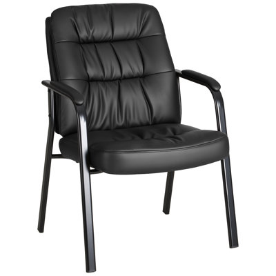 PU Leather conference chair with Padded Armrest，Mid-back Executive Guest Chair for Office Meeting Room