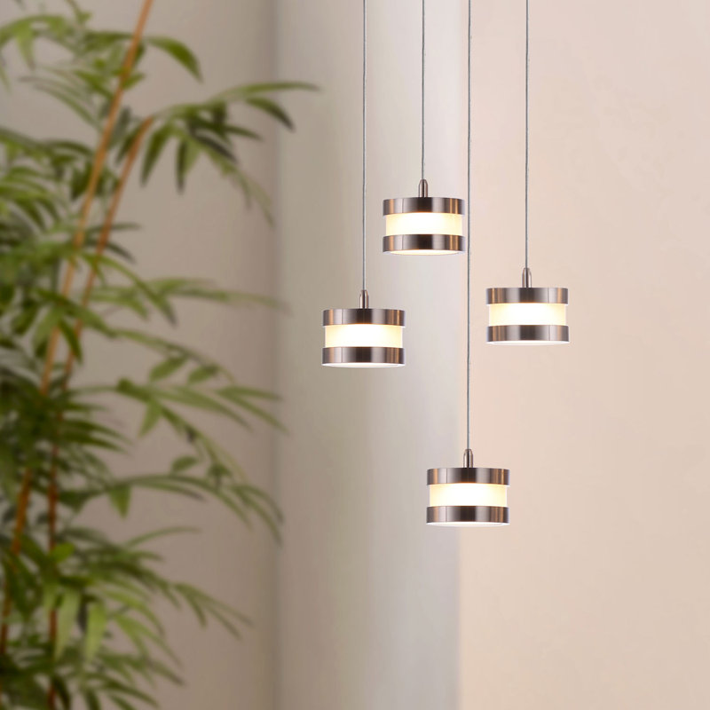 Karter 4 - Light Cluster Pendant, Nickel, 2" H x 12" W x 12" D