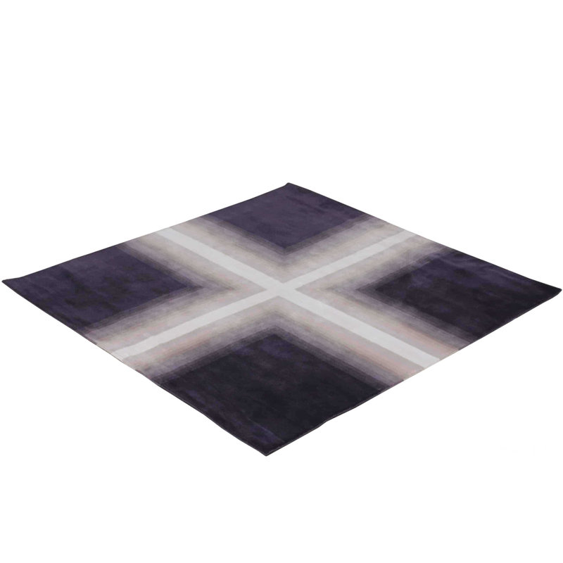 Tapis géométrique mauve moderne Mid-Century