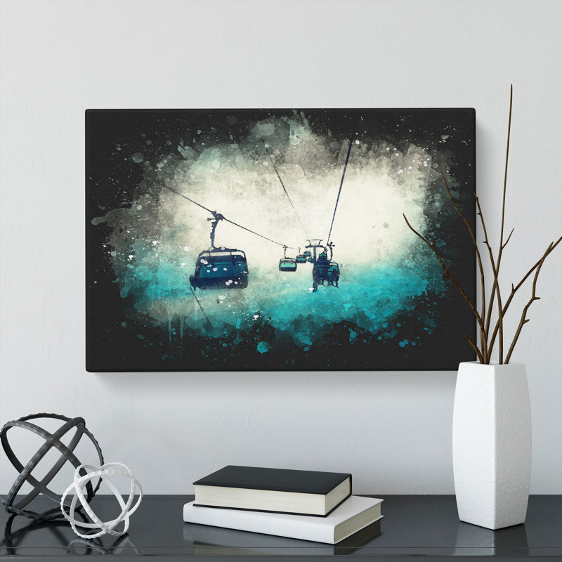 Ski Lift - Wrapped Canvas Print, 50cm H x 76cm W x 3cm D