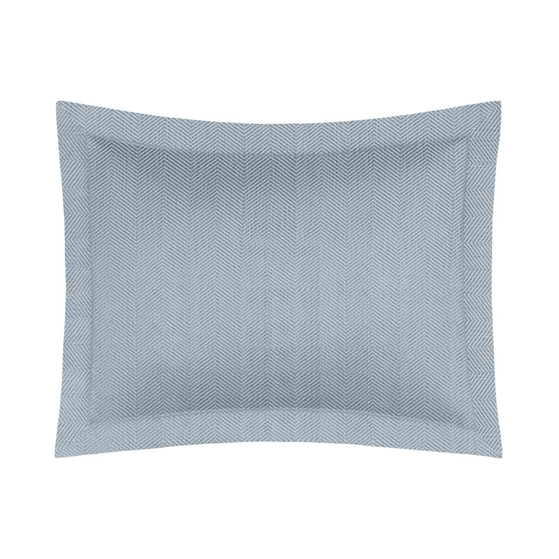 Zebra Chevron 100% Linen Sham, Standard, Light Blue