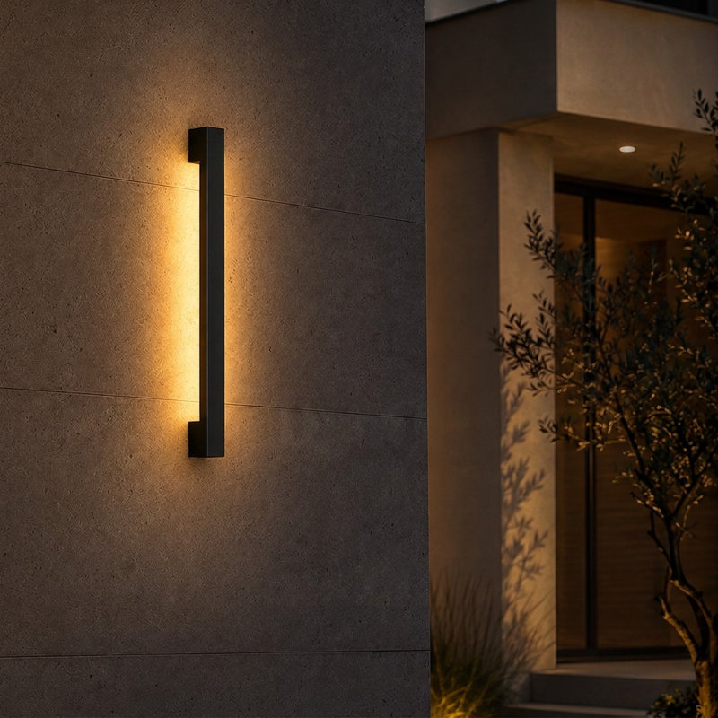 Outdoor Wall Linear Sconce Fixture, 24" H x 1.5" W x 2.5" D