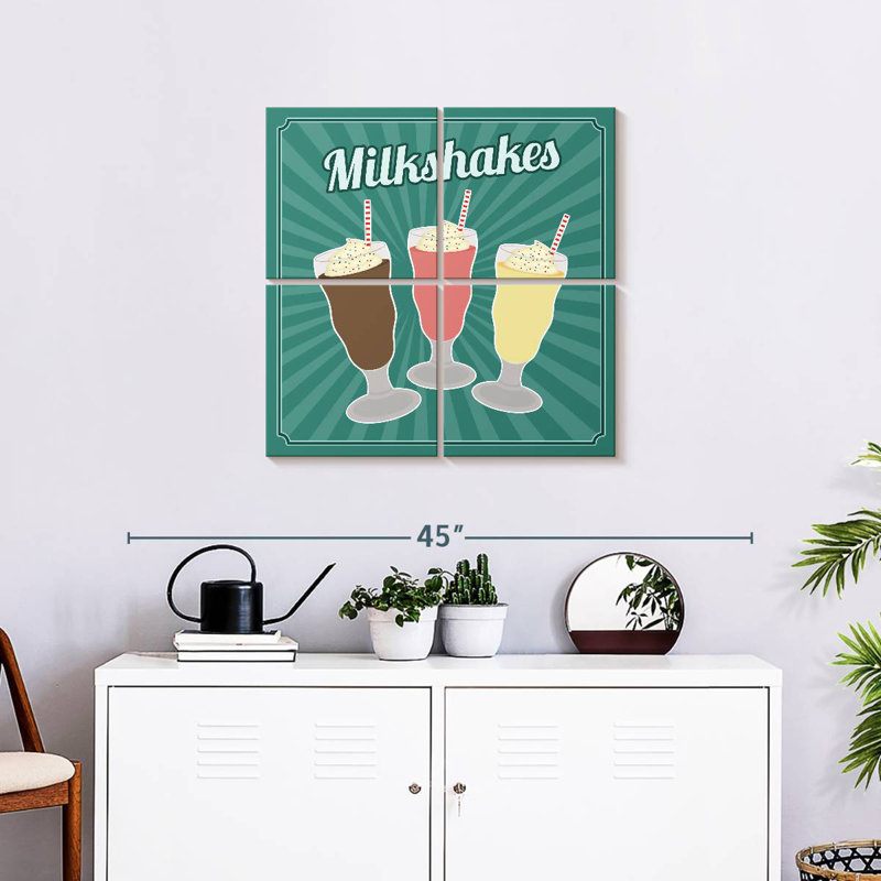 Yarlin Retro Style Milkshakes, 26" H x 26" W