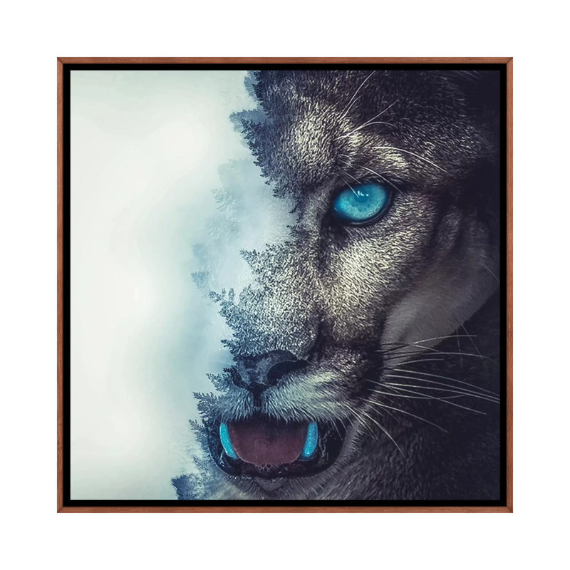 Puma 1 Piece Wall Art on Canvas, 66.04 cm H x 66.04 cm W, Classic Brown Wood Framed