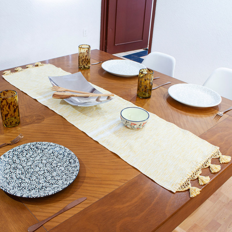 Chemin de table rectangulaire en coton Prahasky