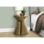 Table d'appoint latérale dorée en métal - Accent de tambour contemporain de 22 po de hauteur pour la chambre à coucher et le salon 20 po x 20 po x 22 po
