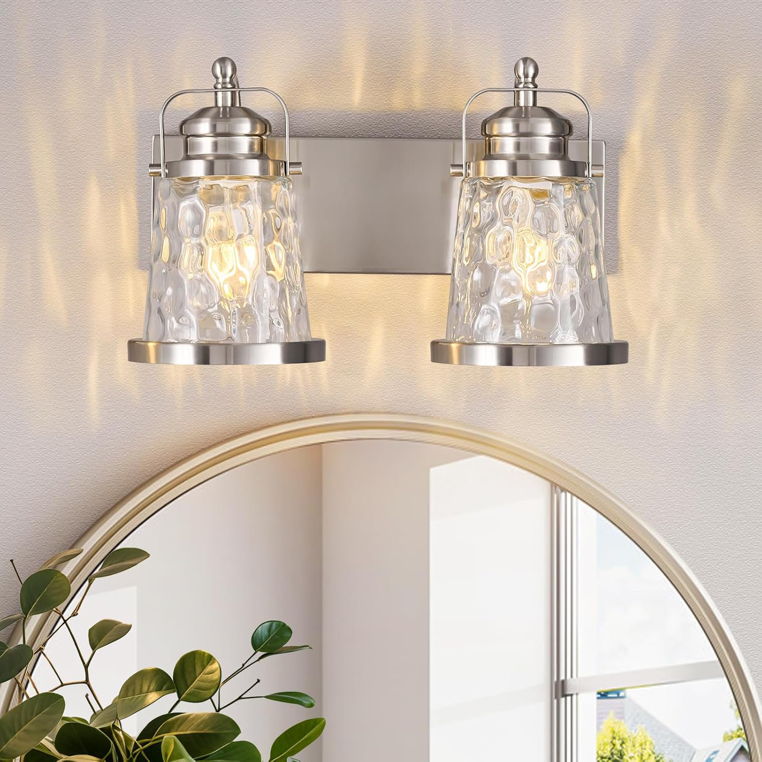 Everly Quinn Modern Industrial Bathroom Vanity Light With Glass Shade ...