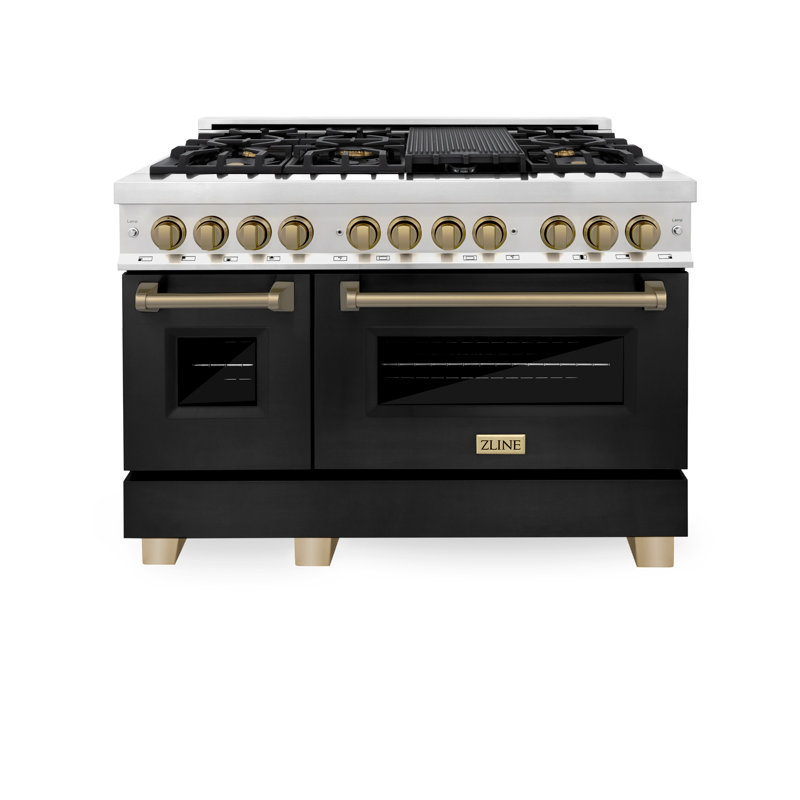 ZLINE Autograph 48" Legacy Dual Fuel Range w/ 7 Burners, Champagne Bronze