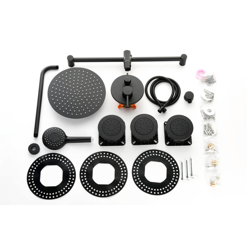 Système de douche complet, Noir mat