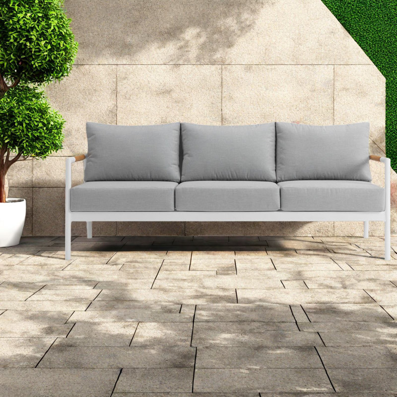 Canapé d'extérieur durable en teck gris