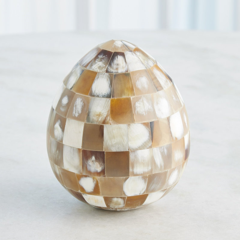 Horn Egg-Black-Med, 6.25" H x 5.25" W x 5.25" D, Brown