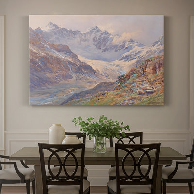 Paysage alpin avec des randonneurs - Edward Theodore Compton - Toile tendue avec châssis - 1902