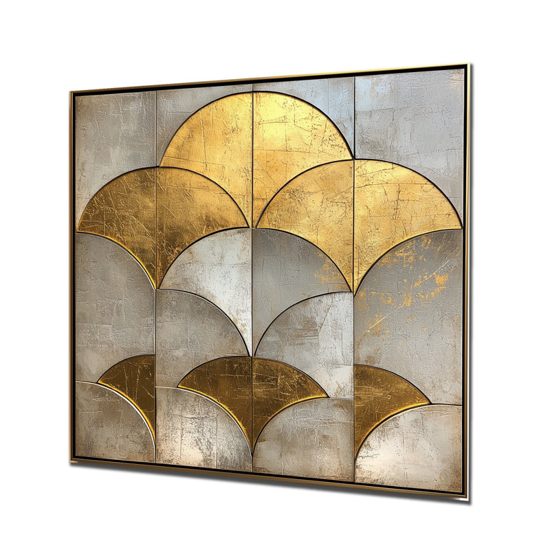 Golden Beige mosaïque, impression sur métal moderne, H 29,5 po x l 29,5 po