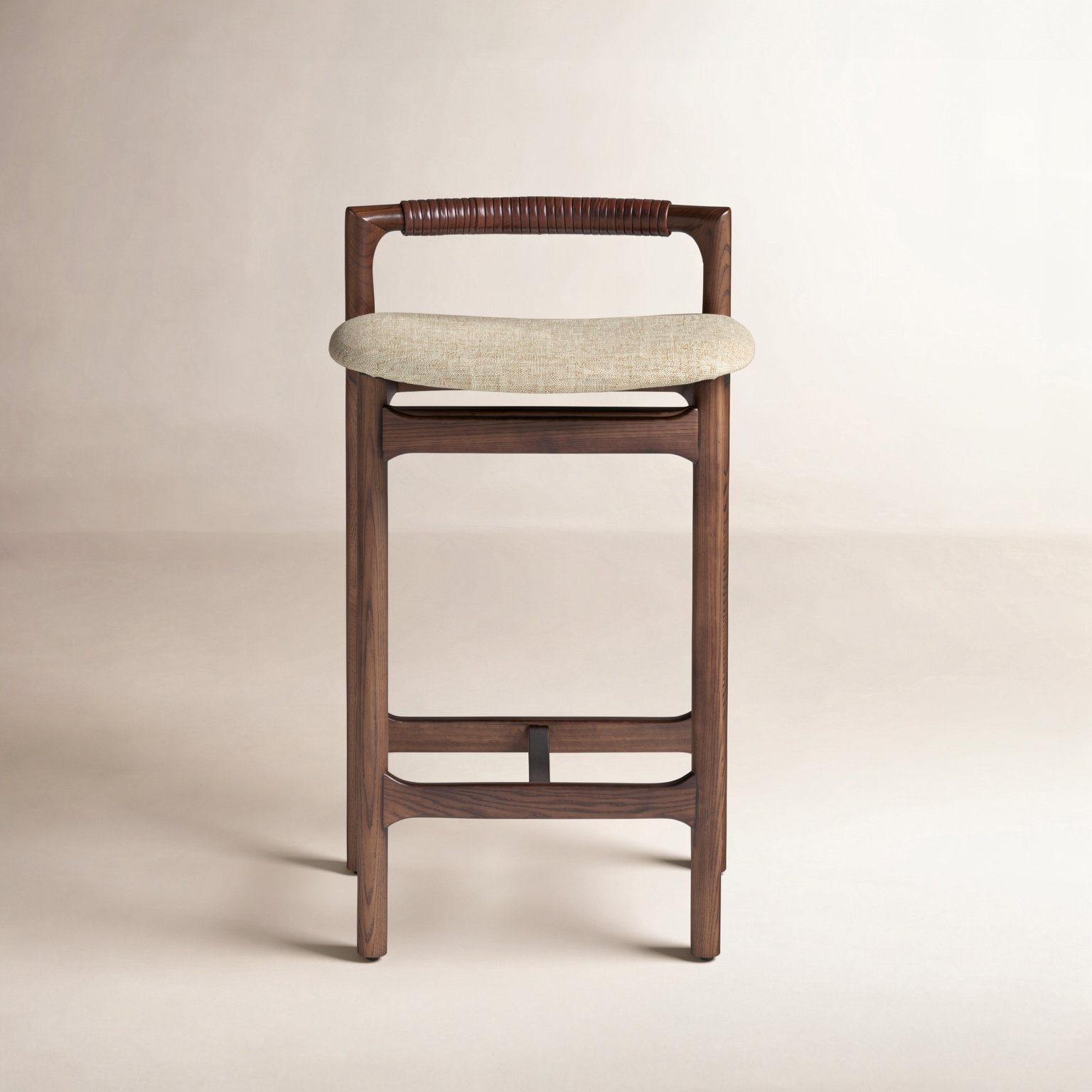 Solene Bar and Counter Stool, Counter Stool (26" Seat Height), Alcala Wheat/Polyester Blend, Sienna Brown