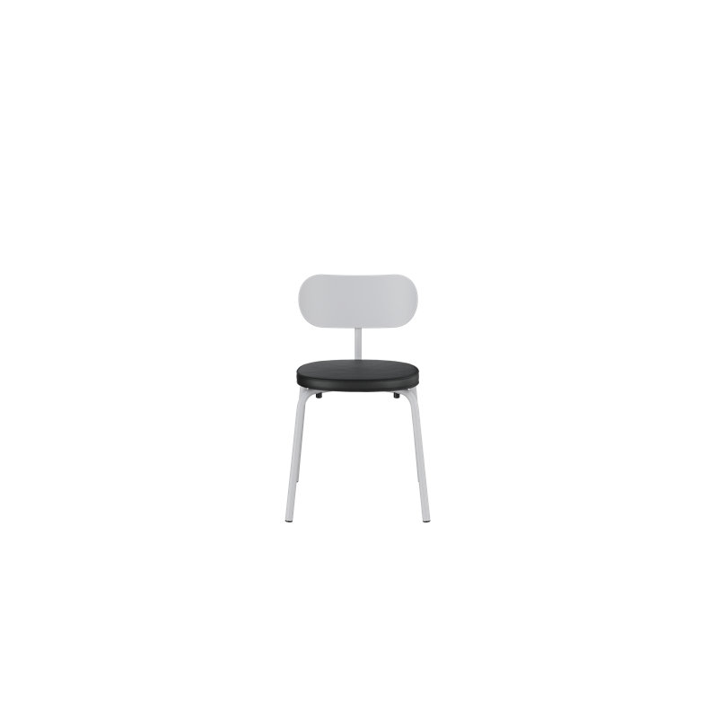 Chaise d'appoint en métal Khylia, Siège noir / base en aluminium blanc