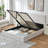Braya Luxury Boucle Hydraulic Lift Up Storage Upholstered Platform Bed With Rounded Bolster Design,White,Full-123040674-123040673