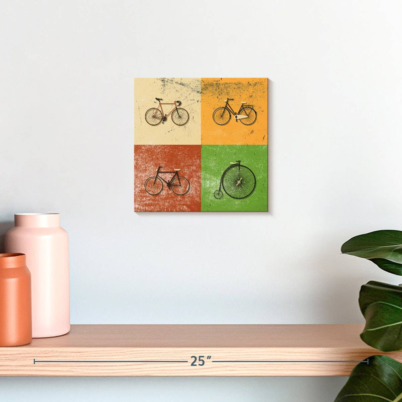 «Vélo Evolution», reproduction sur toile, H 10 po x l 10 po x P 1,25 po