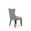 L'ensemble de salle à manger 7 pièces contient une table de cuisine rectangulaire et 6 chaises modernes en tissu de polyester vert saule, noir sablé-1820037408